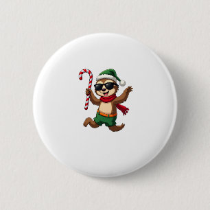 Christmas Sloth Elf Peppermint Candy Cane Shirt Gi 6 Cm Round Badge