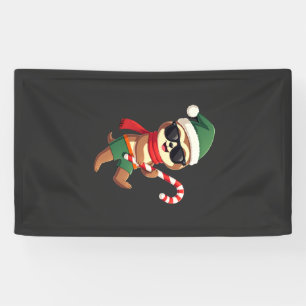 Christmas Sloth Elf Peppermint Candy Cane Shirt Gi Banner