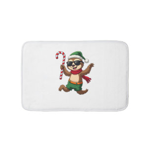 Christmas Sloth Elf Peppermint Candy Cane Shirt Gi Bath Mat