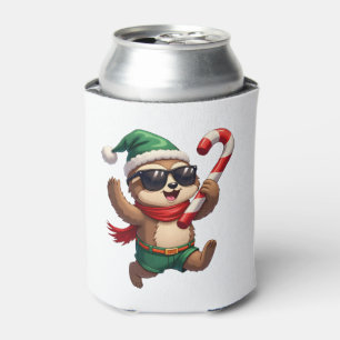 Christmas Sloth Elf Peppermint Candy Cane Shirt Gi Can Cooler