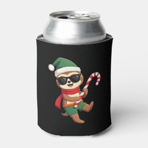 Christmas Sloth Elf Peppermint Candy Cane Shirt Gi Can Cooler