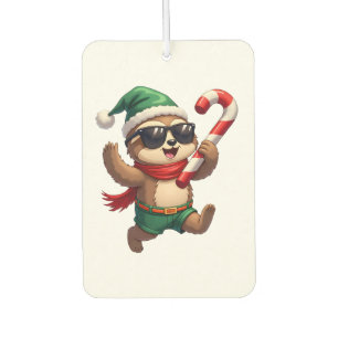 Christmas Sloth Elf Peppermint Candy Cane Shirt Gi Car Air Freshener