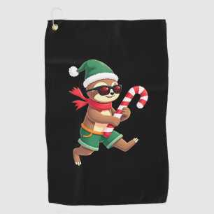 Christmas Sloth Elf Peppermint Candy Cane Shirt Gi Golf Towel
