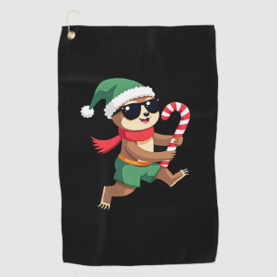 Christmas Sloth Elf Peppermint Candy Cane Shirt Gi Golf Towel