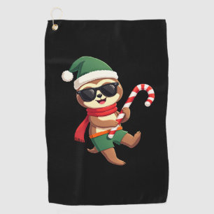 Christmas Sloth Elf Peppermint Candy Cane Shirt Gi Golf Towel