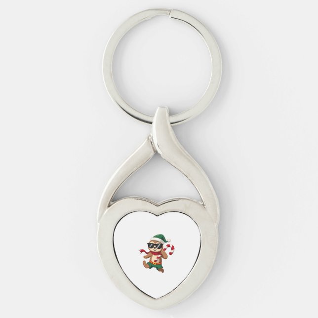 Christmas Sloth Elf Peppermint Candy Cane Shirt Gi Key Ring (Front)