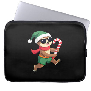 Christmas Sloth Elf Peppermint Candy Cane Shirt Gi Laptop Sleeve