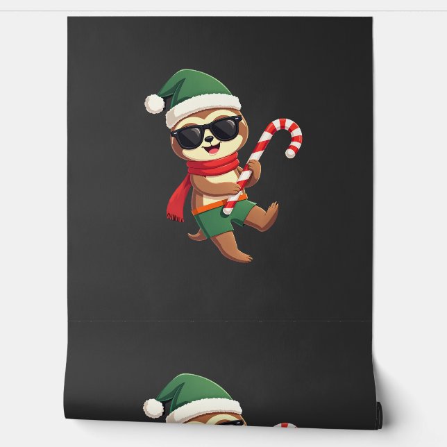 Christmas Sloth Elf Peppermint Candy Cane Shirt Gi Wallpaper (Unrolling)