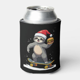 CHRISTMAS SLOTH Funny Christmas Skateboard Sloth ( Can Cooler