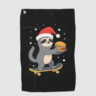 CHRISTMAS SLOTH Funny Christmas Skateboard Sloth ( Golf Towel