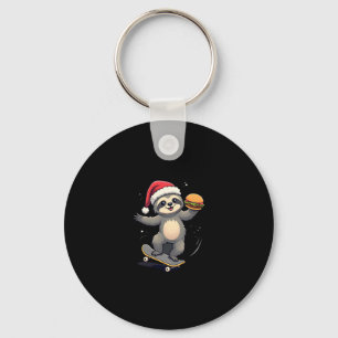 CHRISTMAS SLOTH Funny Christmas Skateboard Sloth ( Key Ring