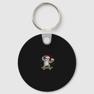 CHRISTMAS SLOTH Funny Christmas Skateboard Sloth ( Key Ring