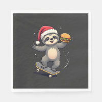 CHRISTMAS SLOTH Funny Christmas Skateboard Sloth (