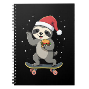 CHRISTMAS SLOTH Funny Christmas Skateboard Sloth ( Notebook