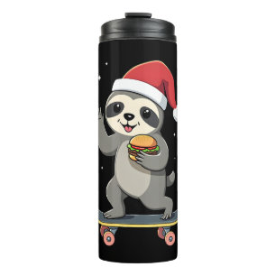 CHRISTMAS SLOTH Funny Christmas Skateboard Sloth ( Thermal Tumbler