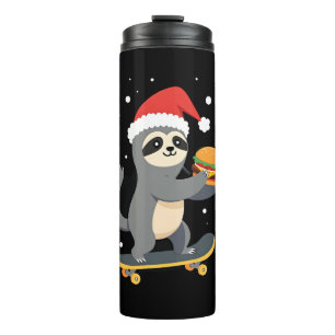 CHRISTMAS SLOTH Funny Christmas Skateboard Sloth ( Thermal Tumbler