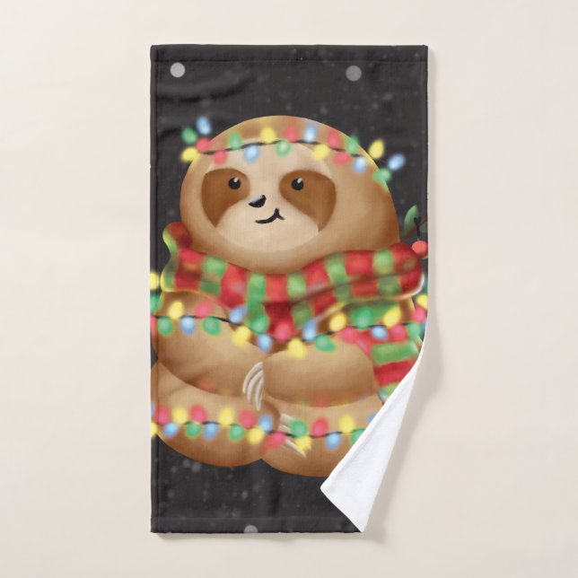 Christmas sloth   hand towel (Hand Towel)