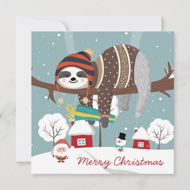 Christmas Sloth Holiday Card (Front)