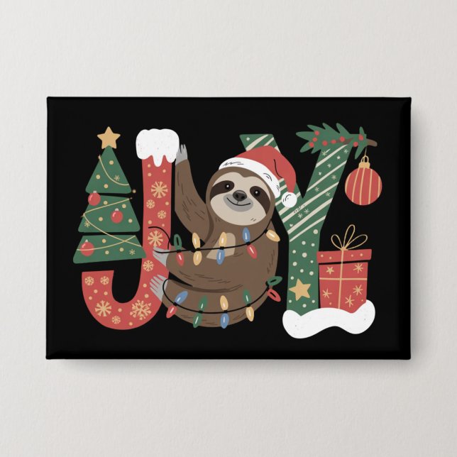 Christmas Sloth Holiday Tree Gifts Joy Cute Funny (Front)