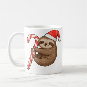 Christmas Sloth Hugging Candy Cane Classic T-Shirt Coffee Mug