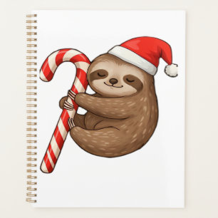 Christmas Sloth Hugging Candy Cane Classic T-Shirt Planner