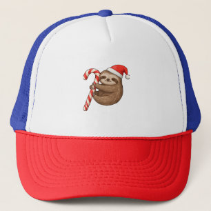 Christmas Sloth Hugging Candy Cane Classic T-Shirt Trucker Hat