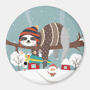 Christmas Sloth Magnet