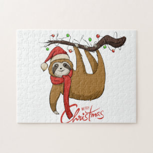 Christmas Sloth on Tree Branch%0A Jigsaw Puzzle