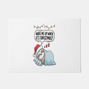 Christmas Sloth Sleeping Holiday Doormat