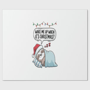 Christmas Sloth Sleeping Holiday Wrapping Paper