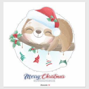 Christmas Sloth Sticker