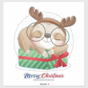Christmas Sloth Sticker