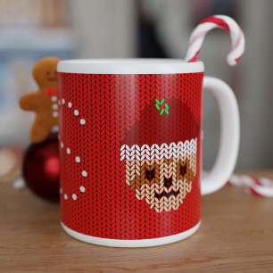 Christmas Sloth Sweater Monogram Giant Coffee Mug