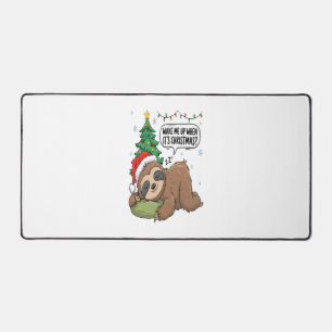 Christmas Sloth Wake Me Up Holiday Nap Desk Mat