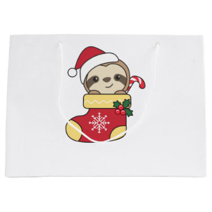 christmas-slothmas large gift bag