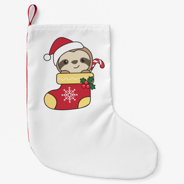 christmas-slothmas small christmas stocking (Front)