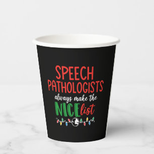 Christmas SLP speech pathologist Paper Cups