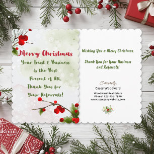 Christmas Small Business Appreciation & Referral  Thank You Card