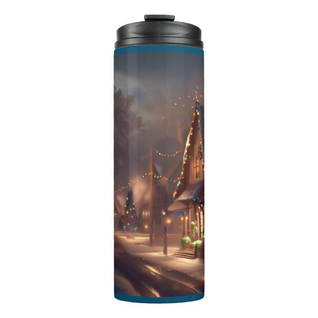 Christmas Small Town 2 Thermal Tumbler (Front)