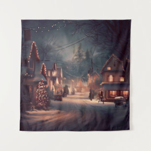 Christmas Small Town 3 Tapestry