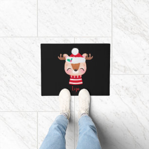Christmas Smiling Reindeer Face Doormat