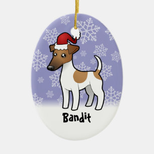 Christmas Smooth Fox Terrier Ceramic Tree Decoration
