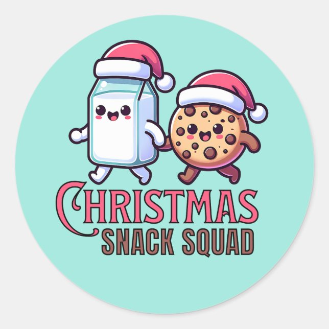 Christmas Snack Squad Milk and Cookie Stickers (Front)
