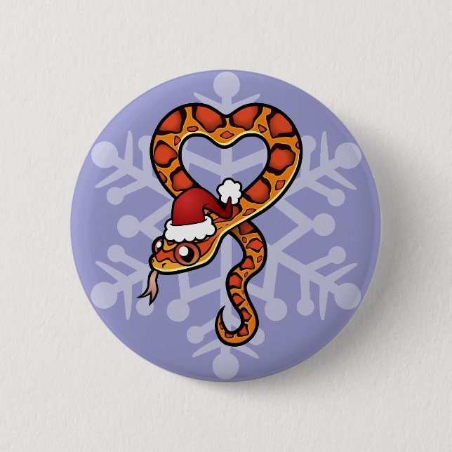 Christmas Snake 6 Cm Round Badge (Front)