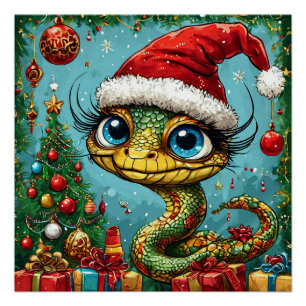 Christmas snake poster
