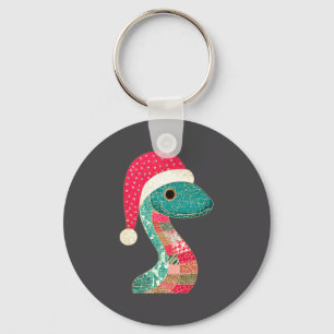 Christmas Snake Santa Hat Holiday Fun Premium Tri- Key Ring