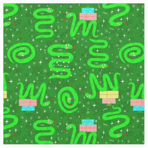 christmas snakes xmas lights snowflakes green fabric