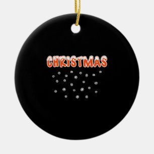 CHRISTMAS Snow and Snowballs Ceramic Ornament