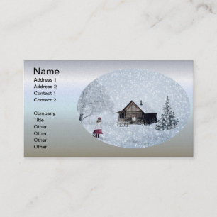 Christmas Snow at the Cabin Business Card