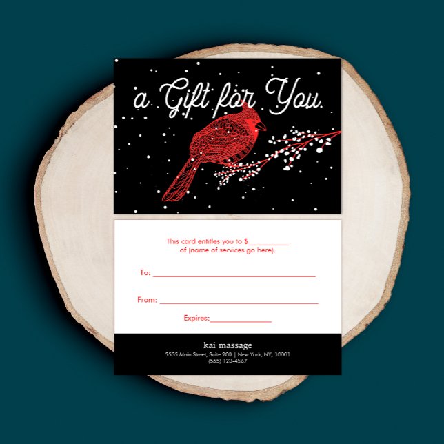 Christmas Snow Cardinal Gift Certificate (Creator Uploaded)